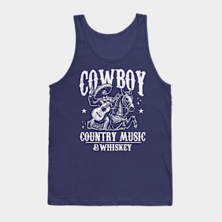 Cowboy; country music; whiskey; country and western; wild west; horse; guitar; Mexican; Mexico; bourbon; outlaw; Texas; vintage; music; hombre; retro; gift; husband; boyfriend; dad Tank Top